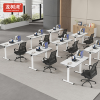 Bureau pliable électrique à hauteur réglable à moteur unique, plateau en MFC E0, table ergonomique assis-debout pour poste de travail à domicile