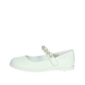 Zapatos Planos Gaelle Junior Blancos Tipo Mary Jane para Niñas con Correa de Pedrería - Product Image 1