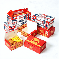 Boîte à poulet frit en papier kraft biodégradable de qualité alimentaire avec logo personnalisé, recyclable, impression possible, boîte à emporter avec couvercle