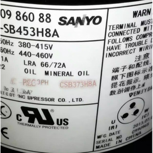 Compresseur de climatisation et de réfrigération Sanyo C SB453H8A 380 415V 60Hz Huile minérale Refroidissement Chauffage - Product Image 1