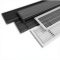 Grille d'aération centrale en plastique ABS pour climatisation, design minimaliste encastré sans bordure allongé