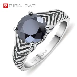 GIGAJEWE 2.0ct 8.0มิลลิเมตร EF รอบ925เงินไทย Moissanite แหวนเพชรผ่านการทดสอบเครื่องประดับผู้หญิงของขวัญแฟน