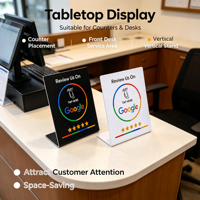 Acryl-Standdisplay für NFC Google Bewertungskarten 13,56 MHz ISO14443A NTAG215 213 für Hotel- und Restaurant-Zutrittskontrollkarten