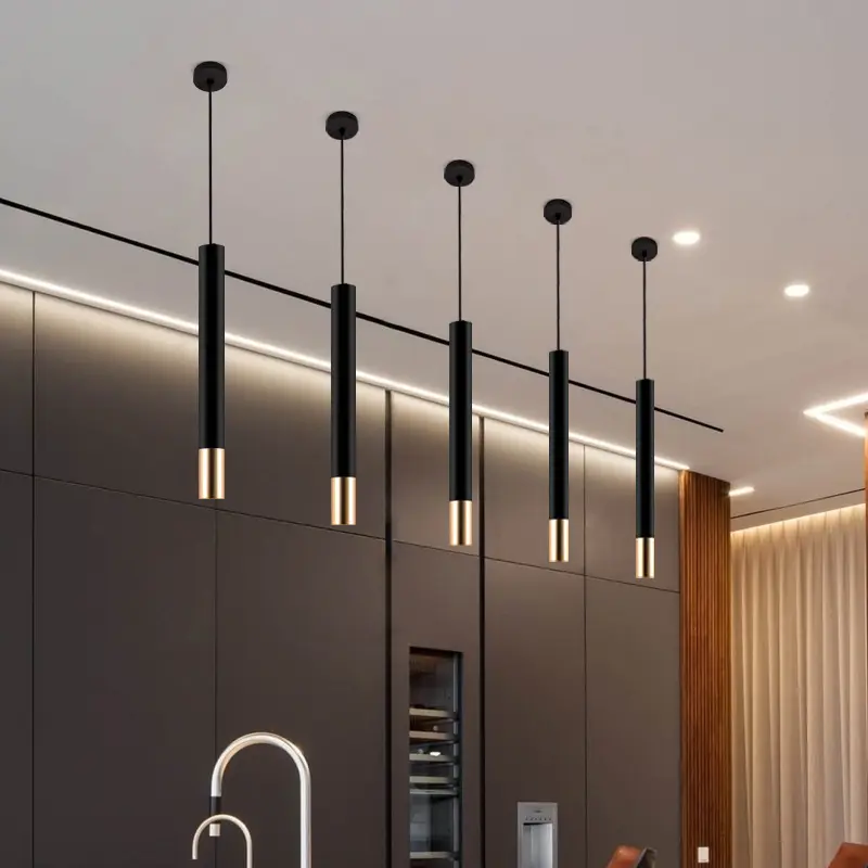 Moderne Bar Nordic Light Hangende Eettafel Lamp Hanglampen Kroonluchter Aluminium Body Cob Spot Verlichting Opknoping