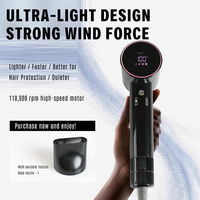 Sèche-cheveux ionique professionnel haute vitesse 1500W avec moteur BLDC 110 000 tr/min, utilisation en hôtel et salon, séchage rapide, brosse coiffante