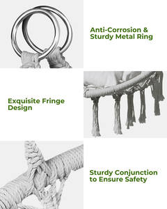 Hamaca Colgante de Macramé <span class=keywords><strong>para</strong></span> Patio Exterior, Silla Columpio <span class=keywords><strong>para</strong></span> <span class=keywords><strong>Sala</strong></span> de Estar - Product Image 2