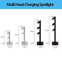 Projecteur LED multi-têtes rechargeable pour bijoux, 2W/3W/5W, éclairage de vitrine, musée, exposition artisanale