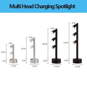 Projecteur LED multi-têtes rechargeable pour bijoux, 2W/3W/5W, éclairage de vitrine, musée, exposition artisanale - Product Image 6