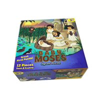 Jouet éducatif Montessori STEM, papier écologique, dessin animé, puzzles de dinosaures pour enfants, motifs colorés, 50 pièces, âges 8-13, boîte