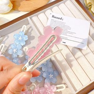 Lot de 2 pinces à cheveux 2026 Jelly Sakura Ins pour fille, style estival doux, accessoires floraux, pinces latérales pour franges d'étudiante - Product Image 6