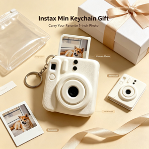 Porte-clés photo Instax mini imprimé en 3D, support de photo escamotable de 1 pouce, breloque mignonne pour sac d'appareil photo, photo personnalisée portable - Product Image 3