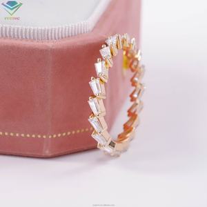 Anillo de Joyería Fina Vintage de Oro de 14K con Diamante Moissanite Baguette para Mujer, Anillo de Eternidad para Boda, Fiesta, Aniversario y Regalos - Product Image 2