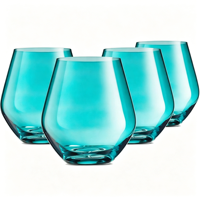 Verres à vin Godinger sans pied de 450 ml, lot de 4, pour vin rouge, bière, jus, eau, café, en verre ambré, design moderne, compatibles lave-vaisselle