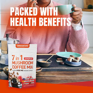 QINSHANTANG Café Instantáneo Orgánico 10 en 1, Mezcla de Café Arábica <span class=keywords><strong>con</strong></span> Cordyceps, Reishi, Chaga, <span class=keywords><strong>Ganoderma</strong></span> Lucidum, en Polvo - Product Image 4