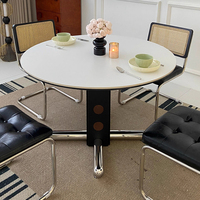 Alter chinesischer Stil Sinter stein Esstisch Designer Kleine Wohnung Kreativer Edelstahl Runder Esstisch SK745