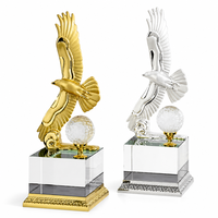 Trophée de golf personnalisé en cristal étincelant de forme irrégulière, sculpté à la main, avec logo personnalisé pour événement sportif, souvenir