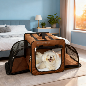 <span class=keywords><strong>Cage</strong></span> d'intérieur pour animaux de compagnie Pop-Up de style classique portable avec cadre en fil métallique robuste Caisses pour chiens et chats Chenil avec côtés extensibles - Product Image 1