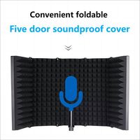 Écran d'isolation acoustique professionnel en métal 3/5 portes pour microphone – Accessoire léger anti-bruit pour studio d'enregistrement