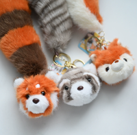 Nouveauté 2026 : Adorables breloques en peluche (raton laveur, ours grizzly et écureuil) à petite tête et grande queue, pendentifs porte-clés personnalisables