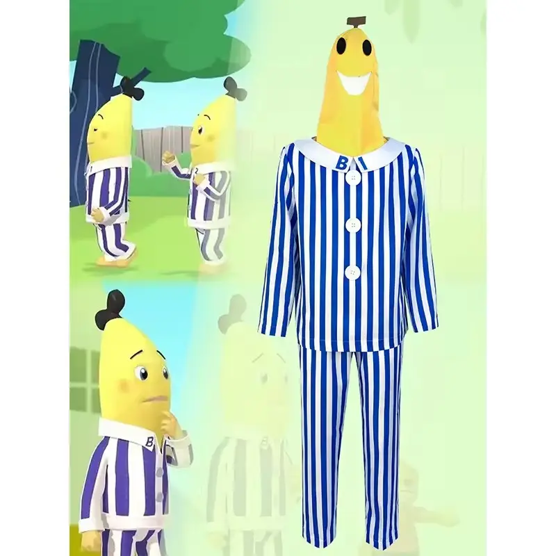 Vente en gros de costumes de personnages d'Halloween Costumes de cosplay pour adultes Pyjamas pour adultes Bananaman Covie Couvre-chefs Costumes de bananes