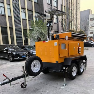 7M/23ft 5KW Máy phát điện diesel xách tay năng lượng mặt trời ánh sáng tháp an ninh Trailer - Product Image 1