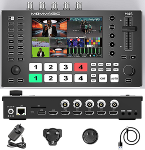 ชุดอุปกรณ์ Movmagic M4S Video Switcher พร้อมกล้อง MC2-E 1080P PTZ 3 ตัว/เอฟเฟกต์การเปลี่ยนโหมด SDI สำหรับการถ่ายทอดสดบน <span class=keywords><strong>Facebook</strong></span>/YouTube ผ่าน OSB - Product Image 3