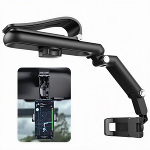 Supporto per cellulare da auto da montare sul parasole, 1080 °   Supporto per telefono da auto con visiera parasole girevole, universale per iPhone Samsung Galaxy LG e altri - Product Image 1
