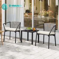 Meubles de salle à manger d'extérieur nordiques simples chaise de salle à manger à cadre en aluminium ensemble de chaises de salle à manger en corde tissée élégante pour la maison Villa cour