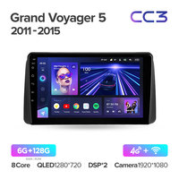 Chrysler Grand Voyager 5 2011-2015 için TEYES CC3 Araç DVD Oynatıcısı 9 İnç Çift Din GPS Navigasyonlu Araç DVD Oynatıcısı