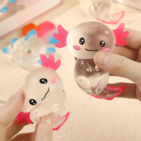 Jouet anti-stress en forme de poisson rouge en maltose, mini jouet à presser TRP à rebond lent, transparent, cadeau pour enfants et adultes
