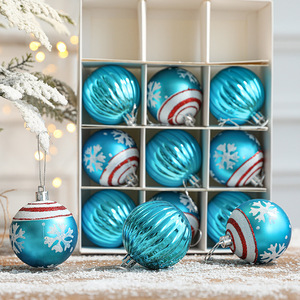 Shatterproof Xmas Ball Ornament Hanging Red and White <b>Christmas</b> Balls 12pcs/<b>box</b> 6cm Glitter <b>Christmas</b> Balls Ornaments Set - Product Image 2