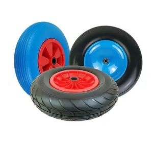 Rolamentos de rodas de pneus sólidos de espuma PU de poliuretano de 6 polegadas 6x2.5 "todos os carrinhos de mão terrai à prova de punção