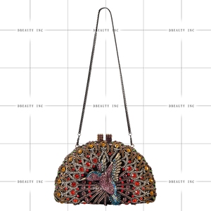 Women Shinny Birds Crystal Evening <b>Bag</b> Peacock Rhinestones Clutch Purse Chic Shinny Handbag for Night Out Cocktail - Product Image 2