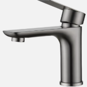 Robinet de lavabo moderne à une poignée en acier inoxydable 304 Robinet d'eau froide monté sur un seul trou Robinets de salle de bains en céramique noire