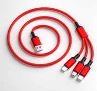 Nuevo Cable de Carga 3 en 1 de Alta Calidad, 1m 2m, Trenzado de Nailon, USB-C a C, Carga Rápida, MICR5PIN para Teléfono, Computadora, iOS