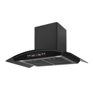 <span class=keywords><strong>Hotte</strong></span> aspirante murale en forme <span class=keywords><strong>de</strong></span> T <span class=keywords><strong>de</strong></span> 90 cm, noire, électrique, avec cheminée verticale, à haut rendement énergétique (Classe A) - Product Image 4
