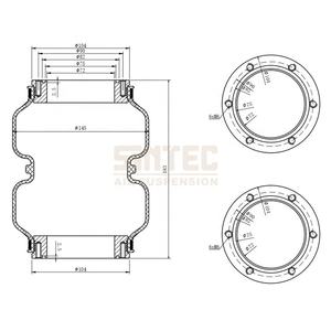 2S5813P05 Air Lift 5813 Suspension pneumatique universelle à double convolutions en caoutchouc, <span class=keywords><strong>soufflet</strong></span> à air, ressort de suspension avec <span class=keywords><strong>prix</strong></span> de gros - Product Image 6