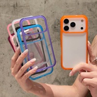 Coque de téléphone transparente en acrylique avec cadre souple en TPU pour iPhone 18 Pro Max 17 16 15 14 13, protection antichoc des coins, coque rigide