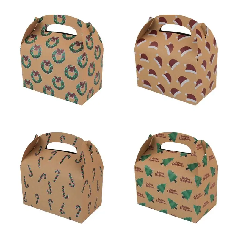 christmas holiday party supplies gift kraft paper bags box goody candy tread bags