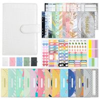 Vente en gros de classeurs à spirales A6 à motif de crocodile avec enveloppes à billets et carnet de notes Ensemble de couvertures en cuir PU à 6 anneaux