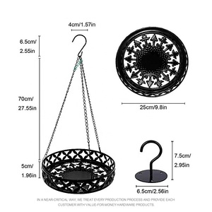 กระถางดอกไม้เหล็กสีดำกันสนิม ดีไซน์ทันสมัย รูปทรงเลขแปดคู่ พร้อมโซ่แขวน ตกแต่งสวนแบบแขวน - Product Image 6