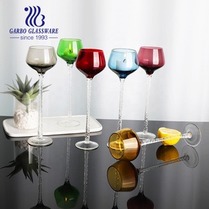 Luxury Mini Glass Goblet with Long Stem Solid Color Votive Glass Cup for Wedding Valentine's Day Decorations Promotional Gift