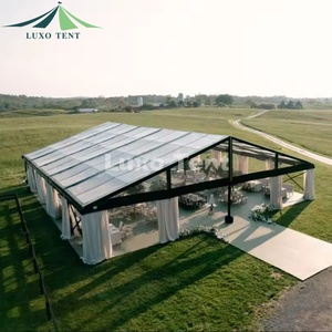 Khung Nhôm Màu Đen Trong Suốt PVC Mái Một Hình 20X40M Ngoài Trời Wedding Party Lều - Product Image 3