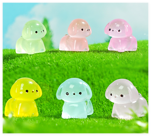 Dessin animé lumineux brillant canard jardin animaux miniature sculpture résine <span class=keywords><strong>chien</strong></span> statues pour chanceux myster surprise aveugle sac enfants jouets - Product Image 4