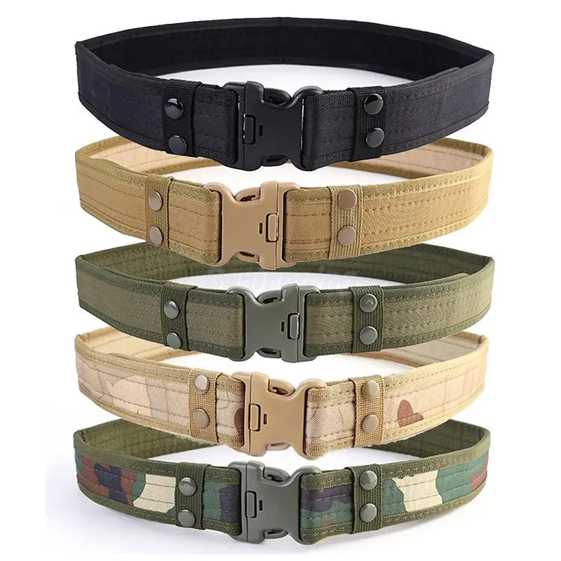 Outdoor Heavy Duty custom Waist Adjustable Tactical Belt with Quick-Release Plastic Buckle Men Canvas belt