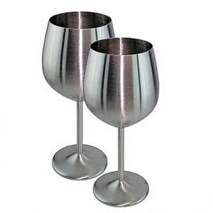 Verres à vin en acier inoxydable sans BPA, incassables, réutilisables, avec pied, pour la maison, les fêtes, les mariages, les hôtels et les restaurants - Product Image 1