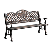 Banc de patio en aluminium moulé, écologique et durable, design moderne, imperméable, avec dossier long, pour balcon, parc et hôtel