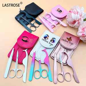 Pince à épiler et ciseaux pour extensions de cils, applicateur de cils et sourcils en acier inoxydable, kit d'outils cosmétiques pour faux cils - Product Image 1