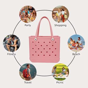 Bolsa de Playa Impermeable de EVA con Diseño Calado - Bolso de Hombro de Malla de Gran Capacidad para Verano con Dos Correas para Actividades al Aire Libre y Piscina - Product Image 3