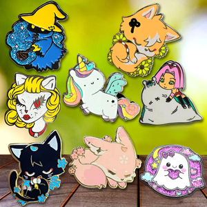 Broches en émail dur pour jeu de dessin animé <span class=keywords><strong>Genshin</strong></span>, modèles originaux, pas cher, vente en gros - Product Image 1